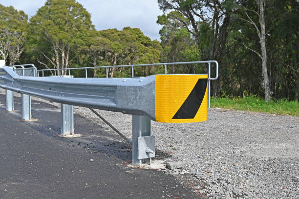 W-Beam guardrail along a scenic highway.